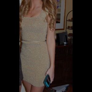Gold sparkle formal dress
